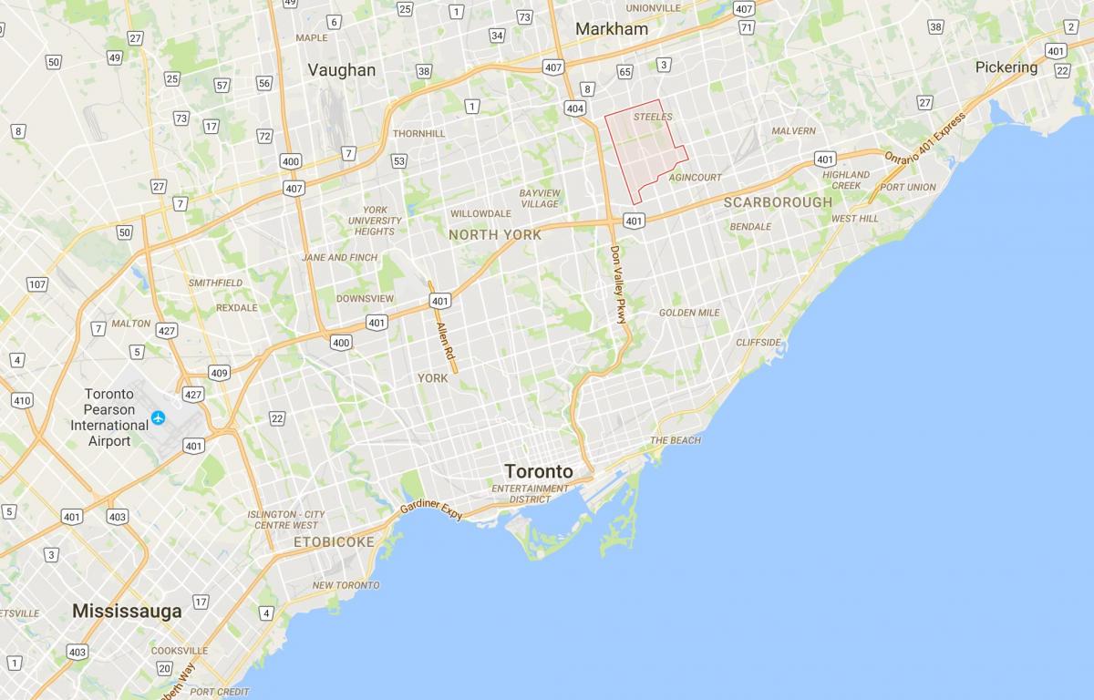 Mapa L'Amoreaux district Toronto