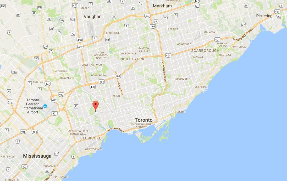 Mapa Lambton district Toronto