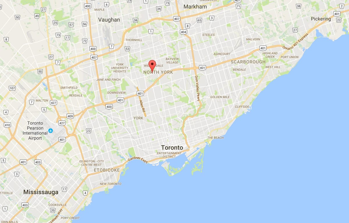 Mapa Lansing district Toronto