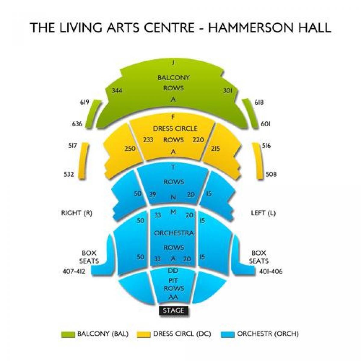 Mapa Living Arts Centre Hammerson hall