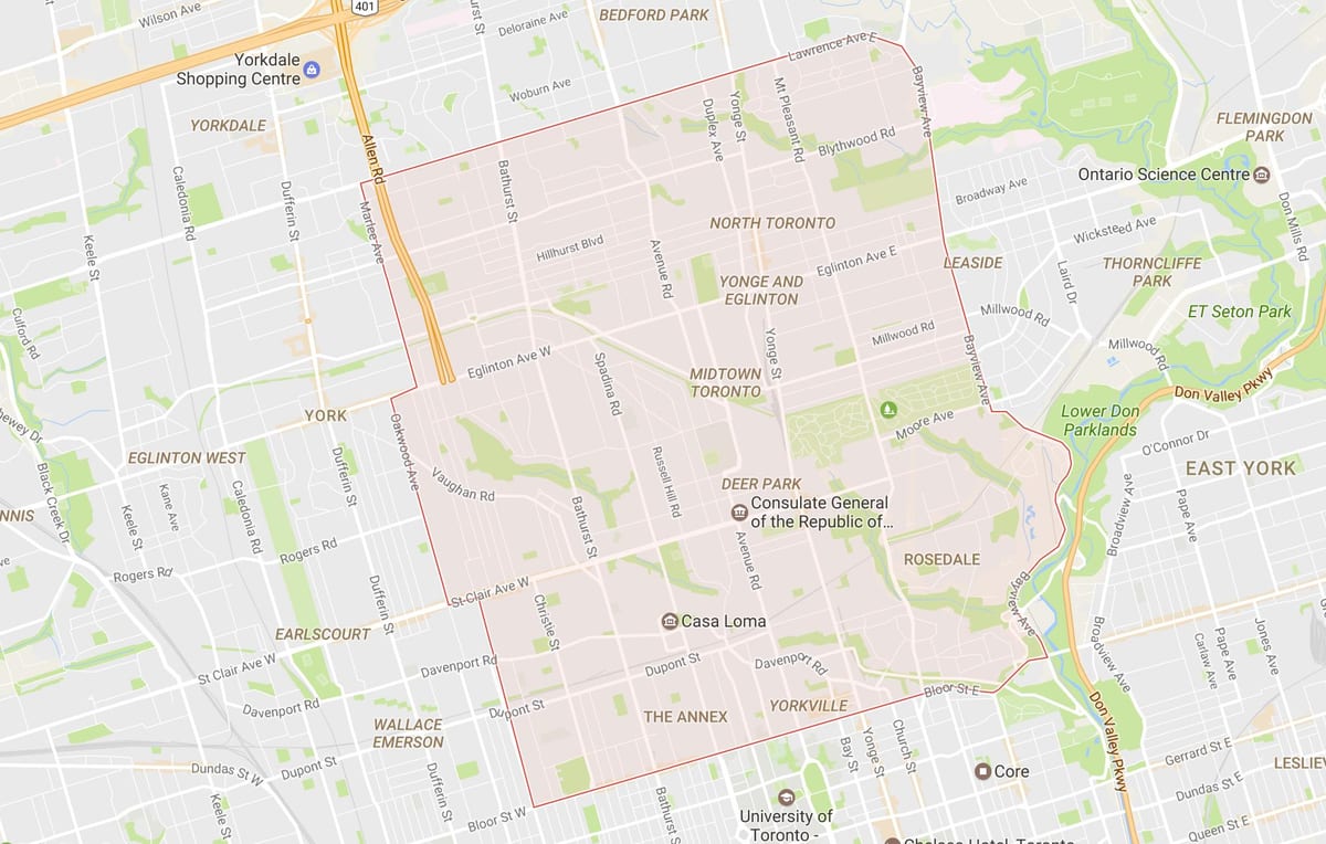 Mapa new york, čtvrť Toronto
