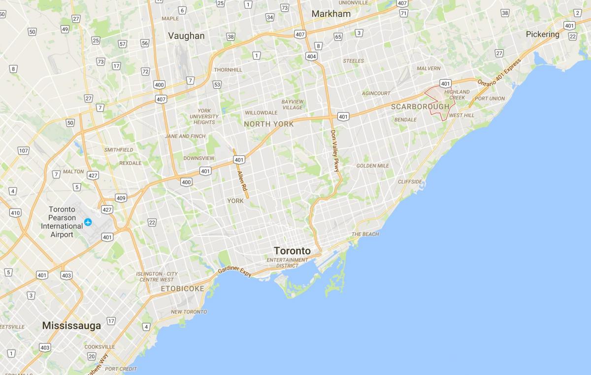 Mapa Morningside district Toronto