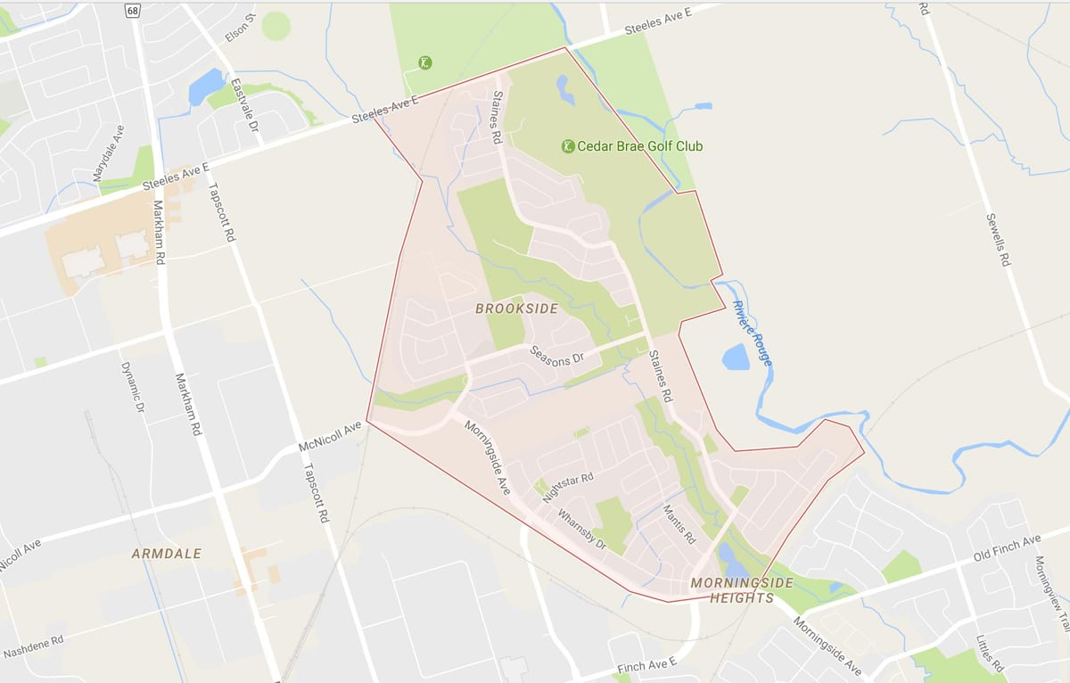 Mapa Morningside Heights sousedství Toronta