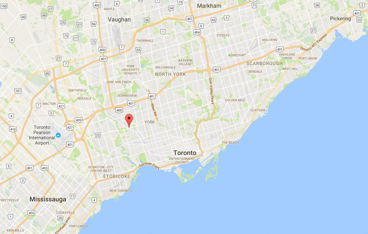 Mapa Mount Dennis district Toronto