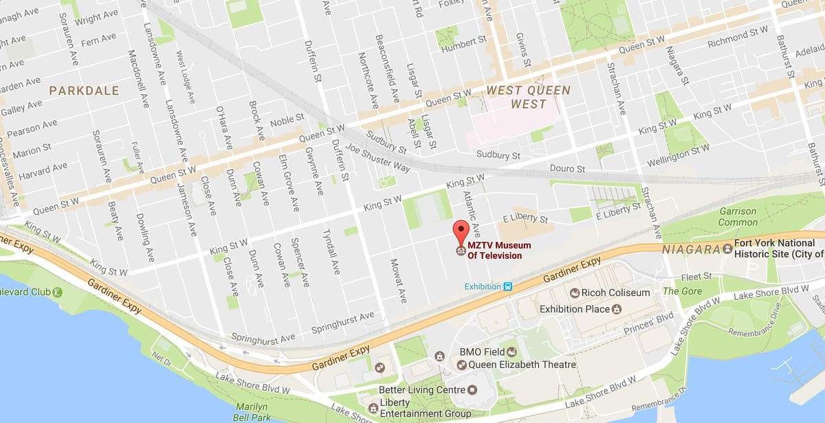 Mapa MZTV museum of television v Toronto