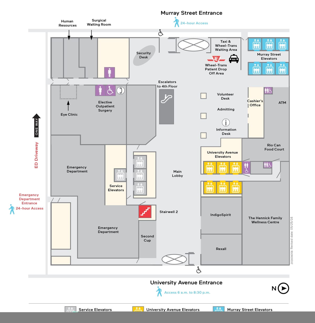 Mapa z Nemocnice Mount Sinai v Torontu