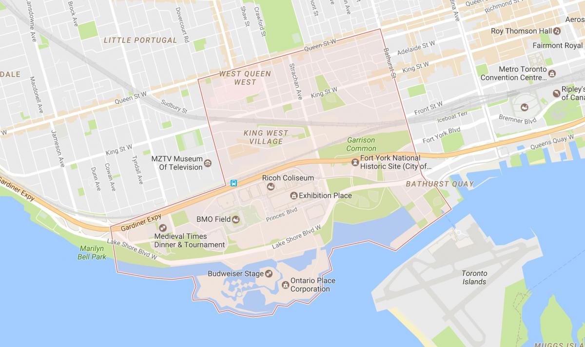 Mapa Niagara sousedství Toronta