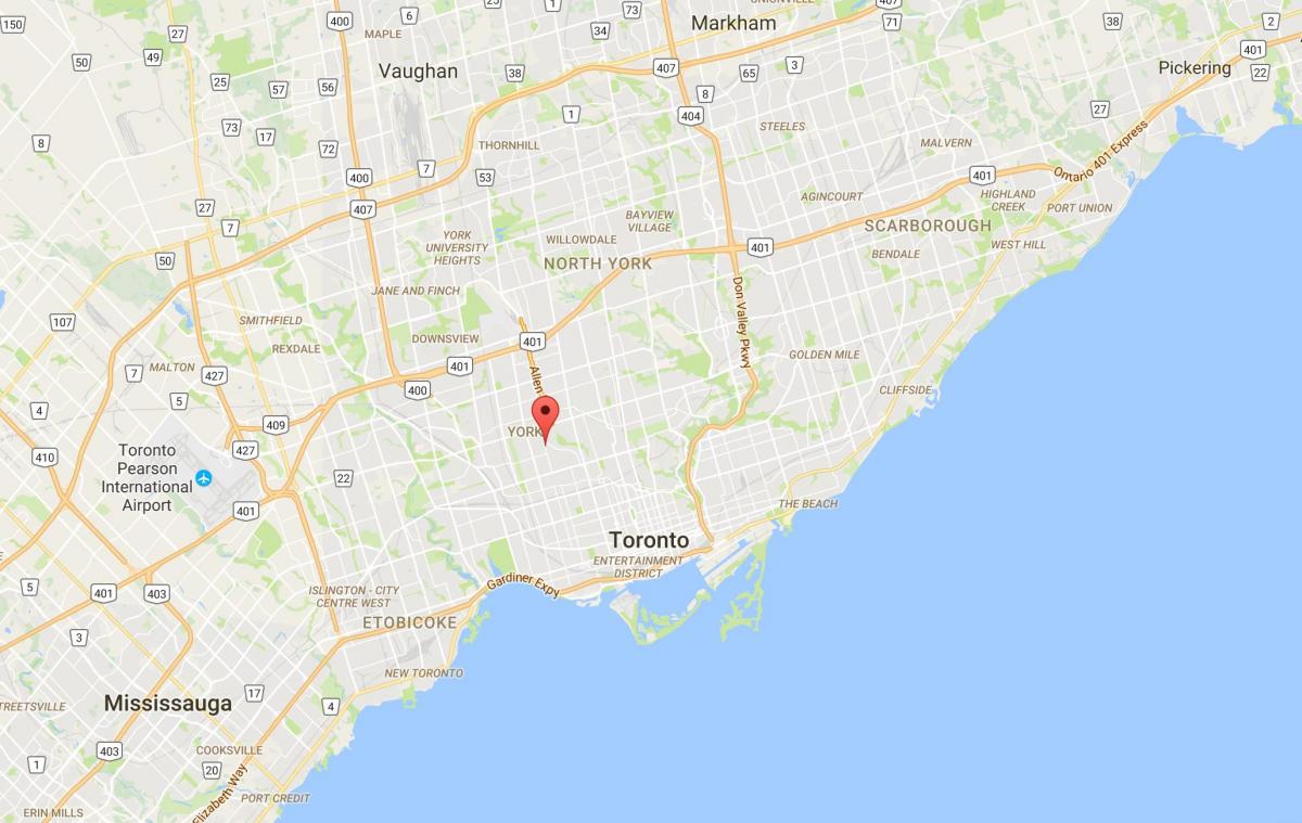 Mapa Oakwood–Vaughan district Toronto