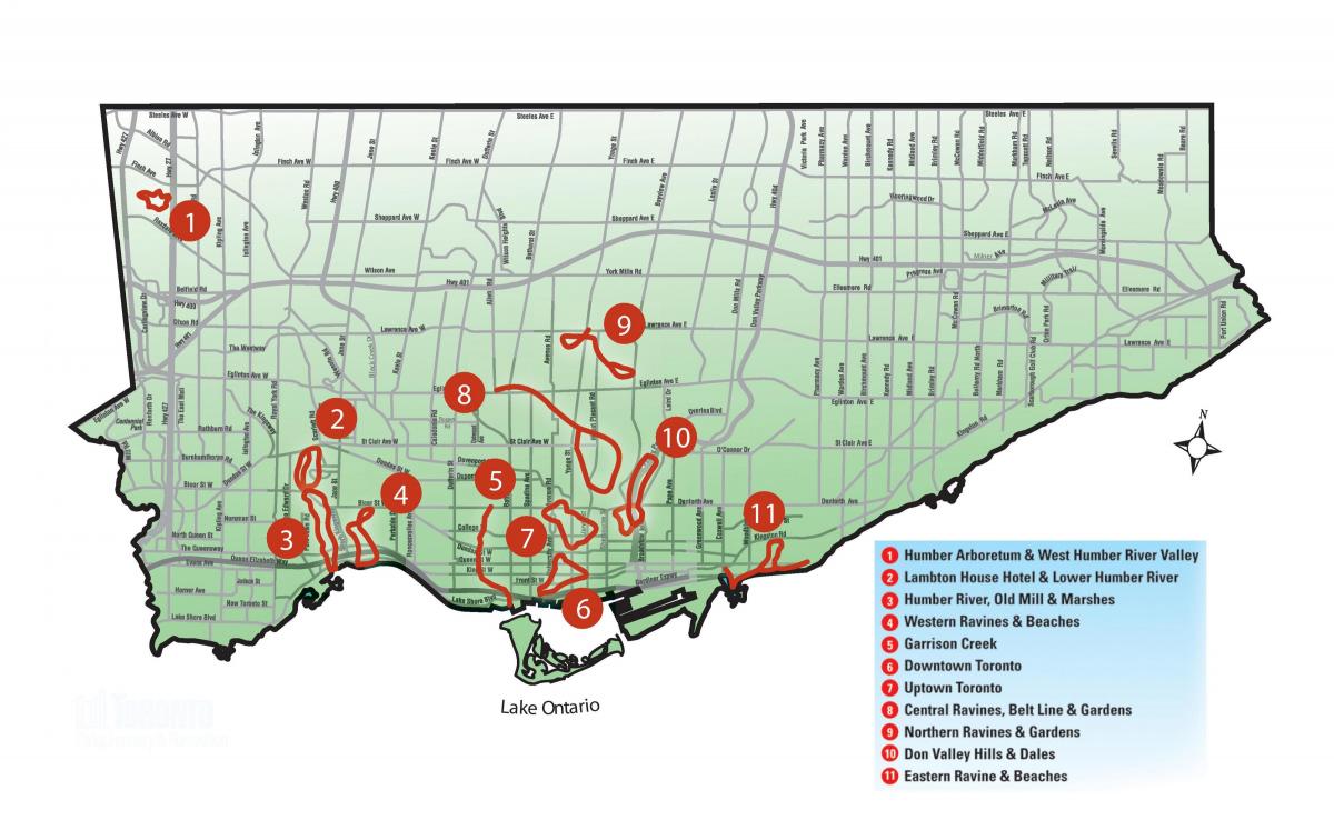 Mapa objev chůze Toronto