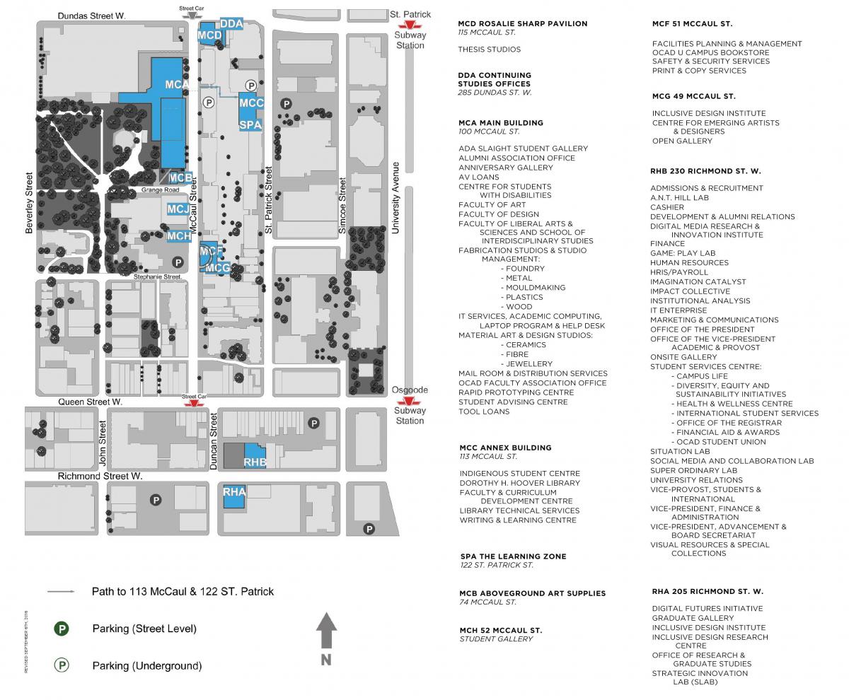 Mapy OCAD University Toronto