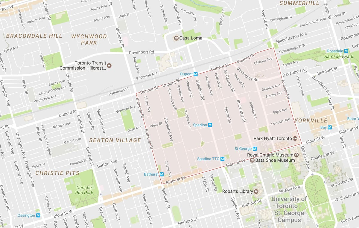Mapové Přílohy sousedství Toronta
