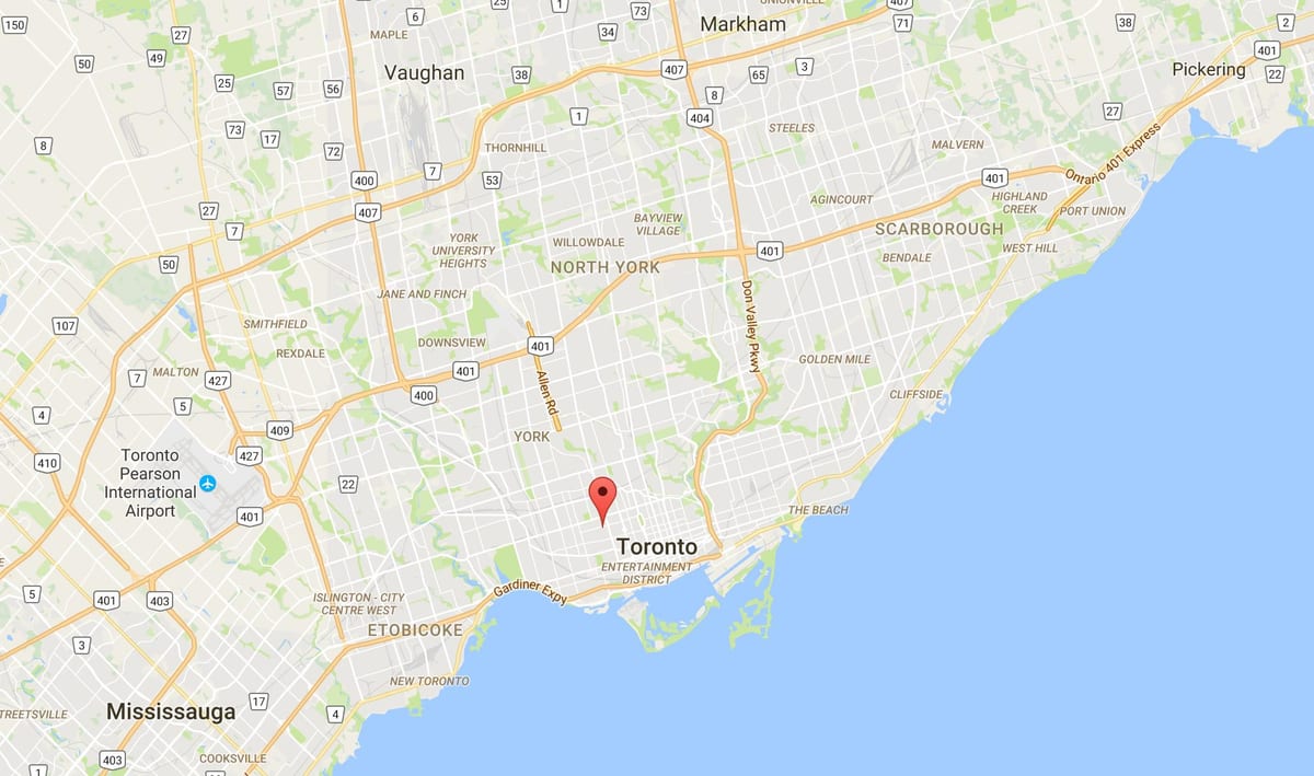 Mapa Palmerston district Toronto