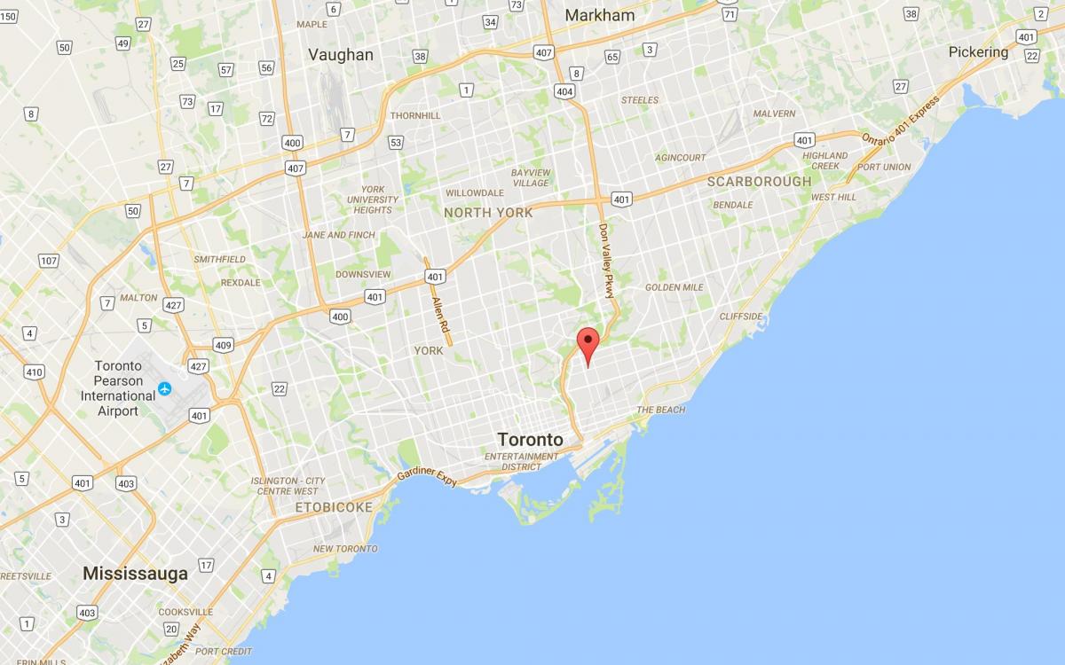 Mapa Pape Village Toronto