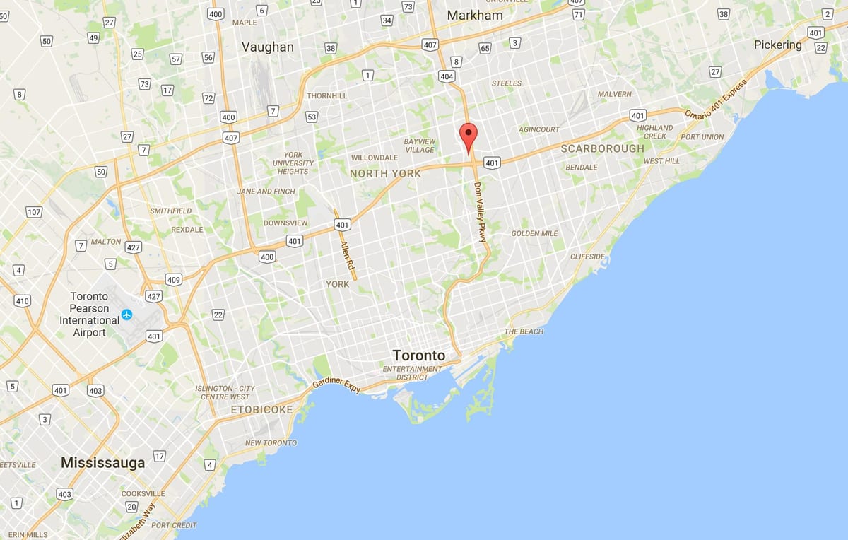 Mapa Forest Parkway Toronto district