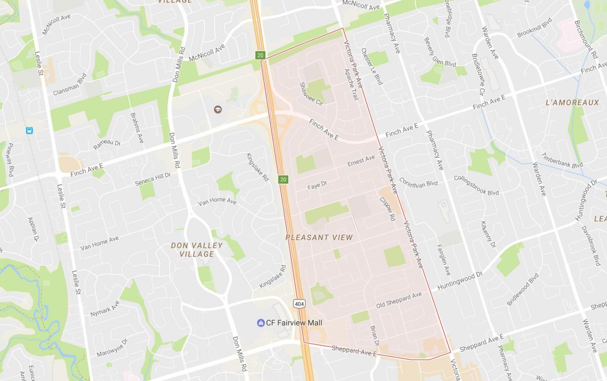 Mapa Příjemný Výhled sousedství Toronta