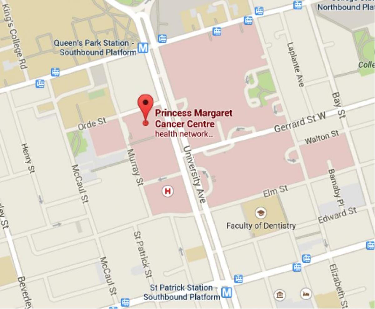Mapa Princezna Margaret Cancer Centre Toronto