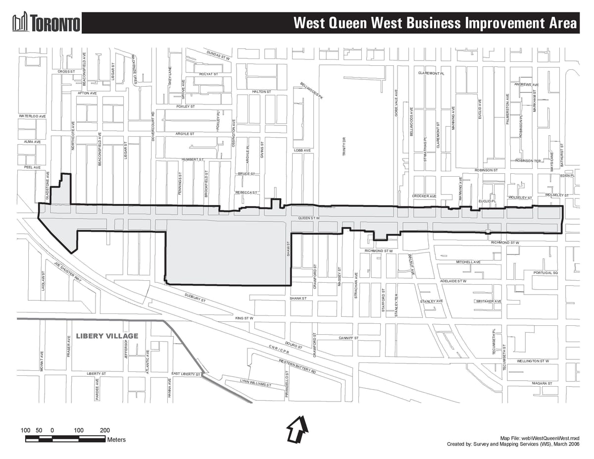 Mapa Queen street west Toronto