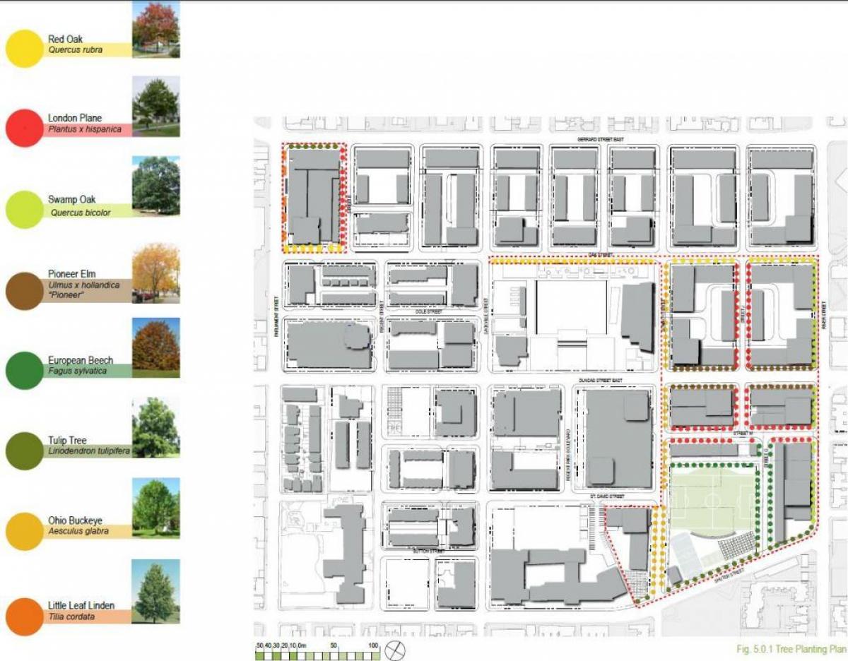 Mapa Revitalizace plán Regent Park Toronto fáze 3