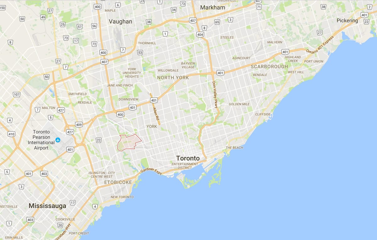 Mapa Rockcliffe–Smythe district Toronto