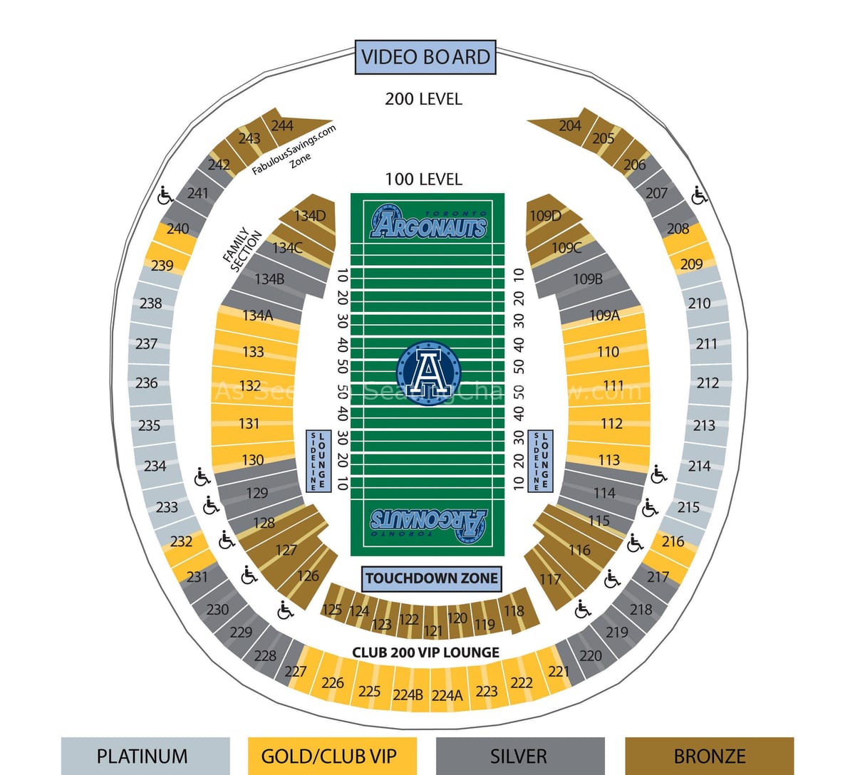 Mapa Rogers centre fotbal