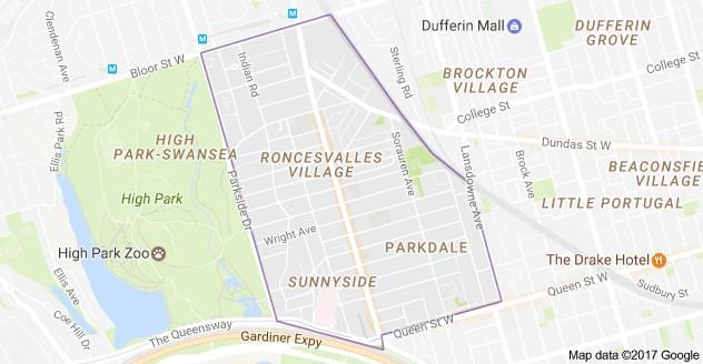 Mapa Roncesvallesu vesnici, Toronto
