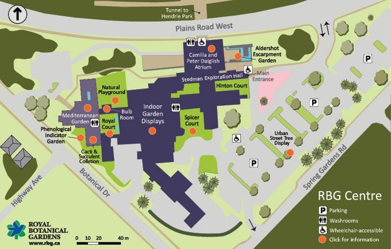 Mapa z Královské Botanické Zahrady v Torontu