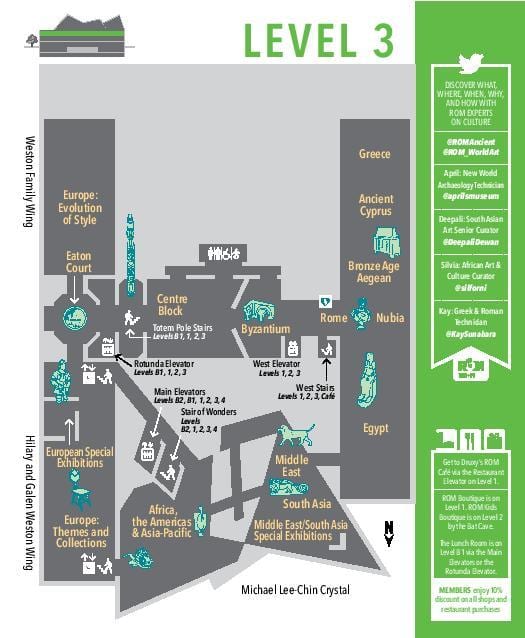Mapa Royal Ontario Museum level 3