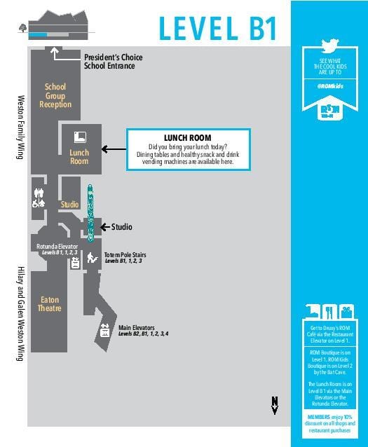 Mapa Royal Ontario Museum úrovni B1