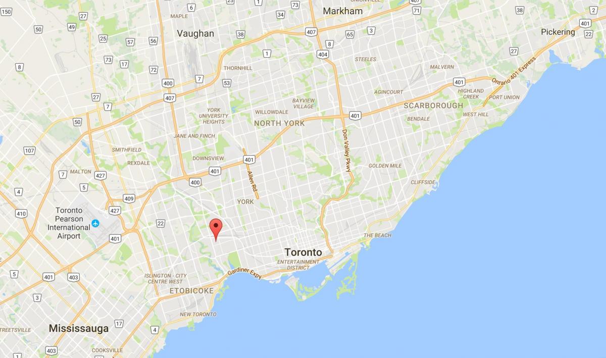 Mapa Runnymede district Toronto