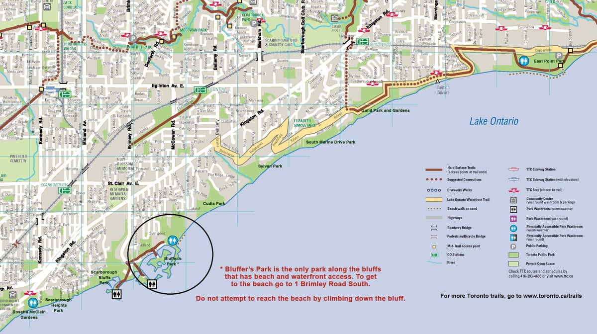 Mapa Scarborough Bluffs