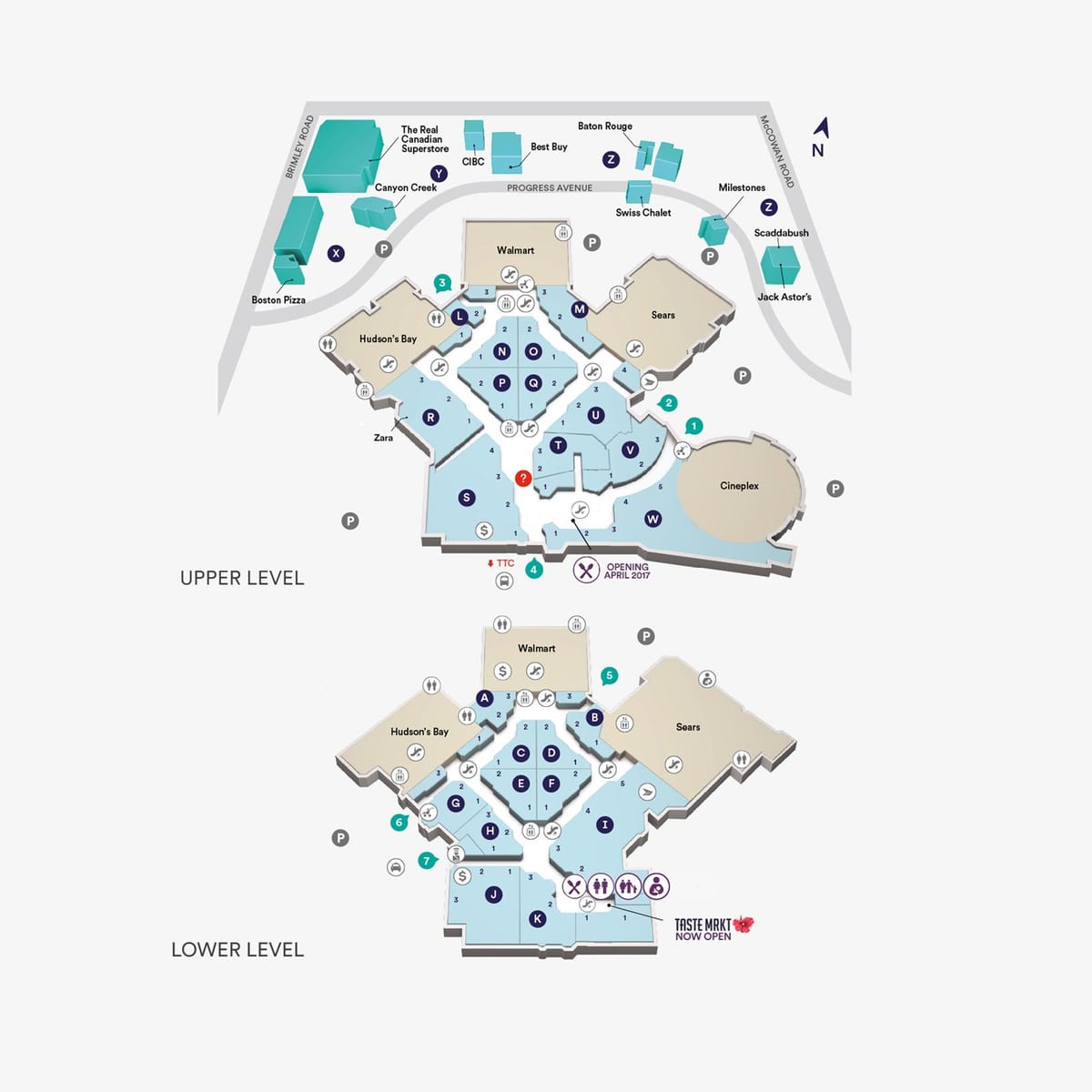 Mapa Scarborough Town Centre