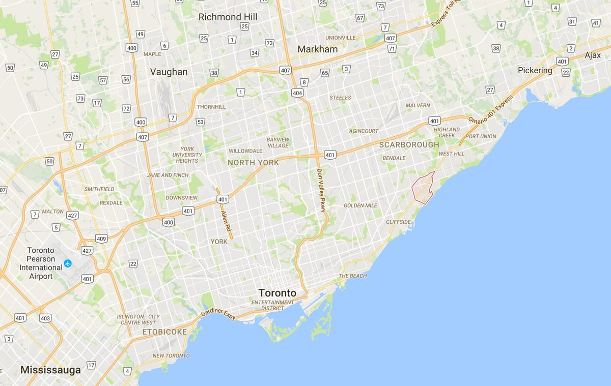 Mapa Scarborough Village Toronto