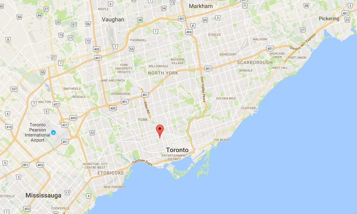 Mapa Seaton Village Toronto