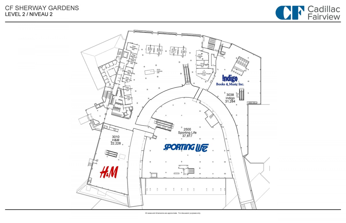Mapa Sherway Gardens level 2