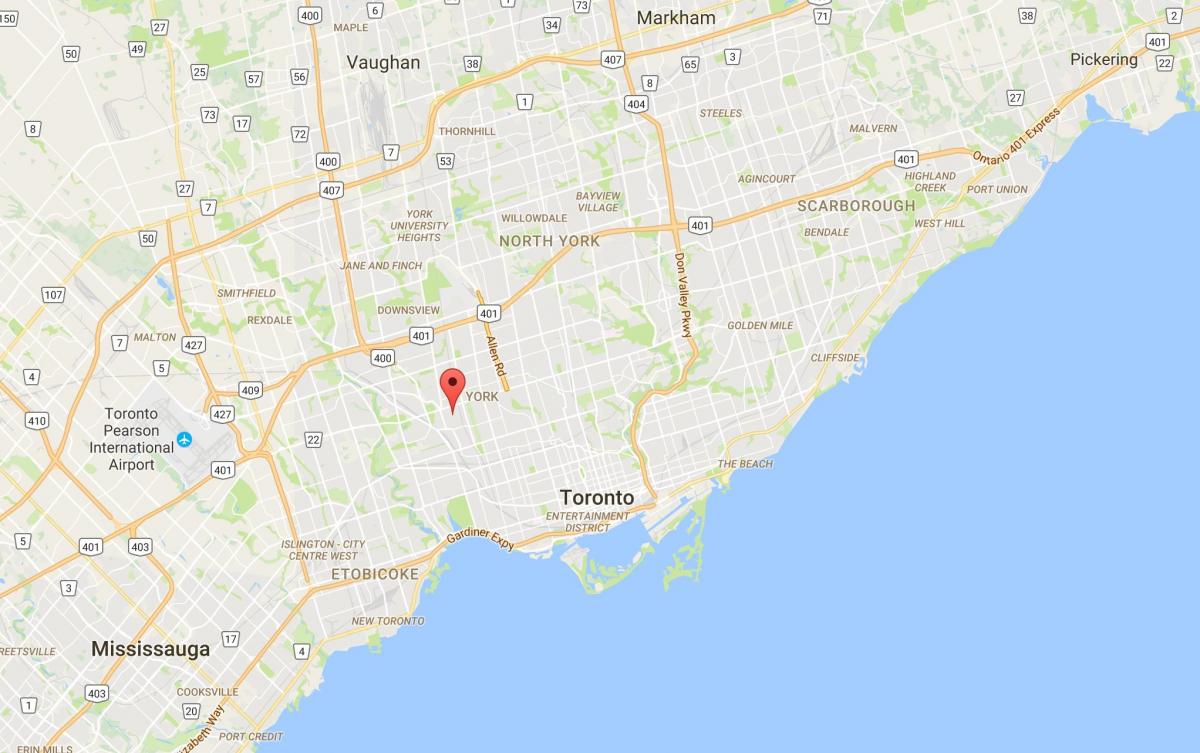 Mapa Silverthorn district Toronto