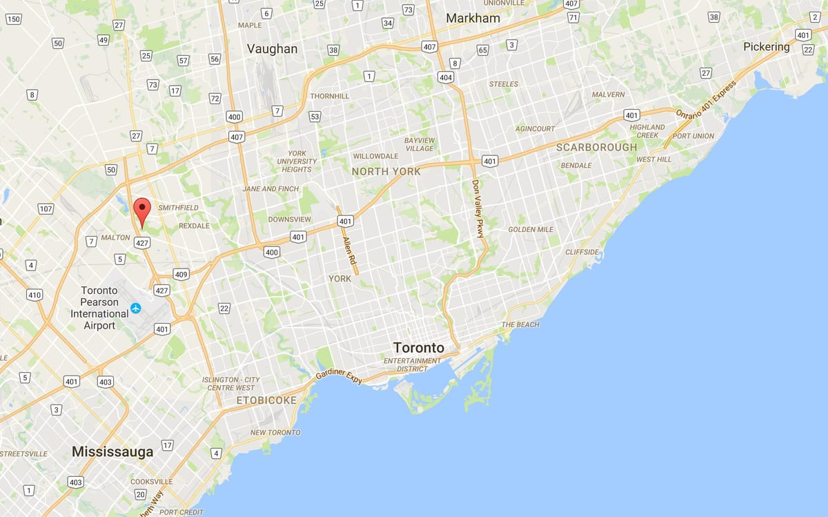 Mapa Sousedství district Toronto