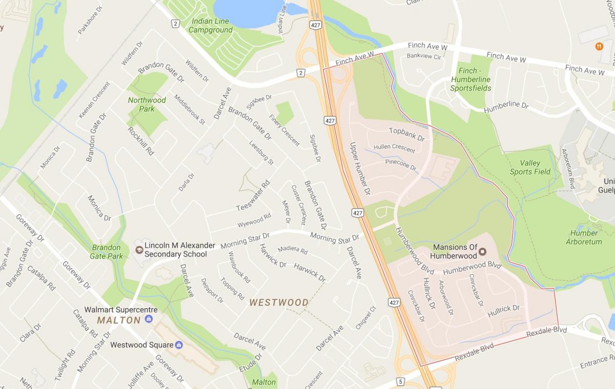 Mapa Sousedství sousedství Toronta