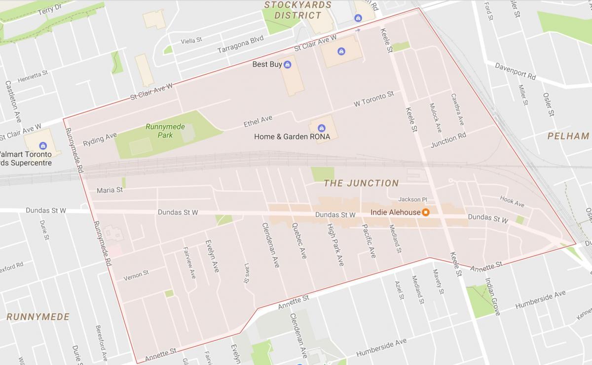 Mapa Křižovatce sousedství Toronta