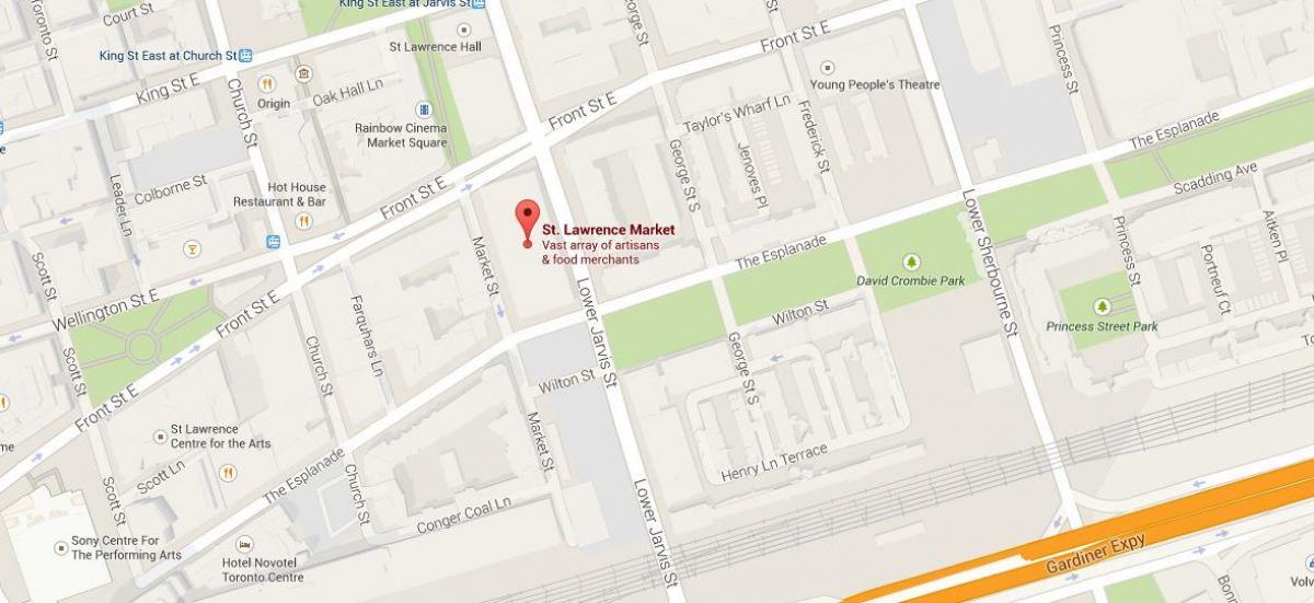 Mapa St. Lawrence market