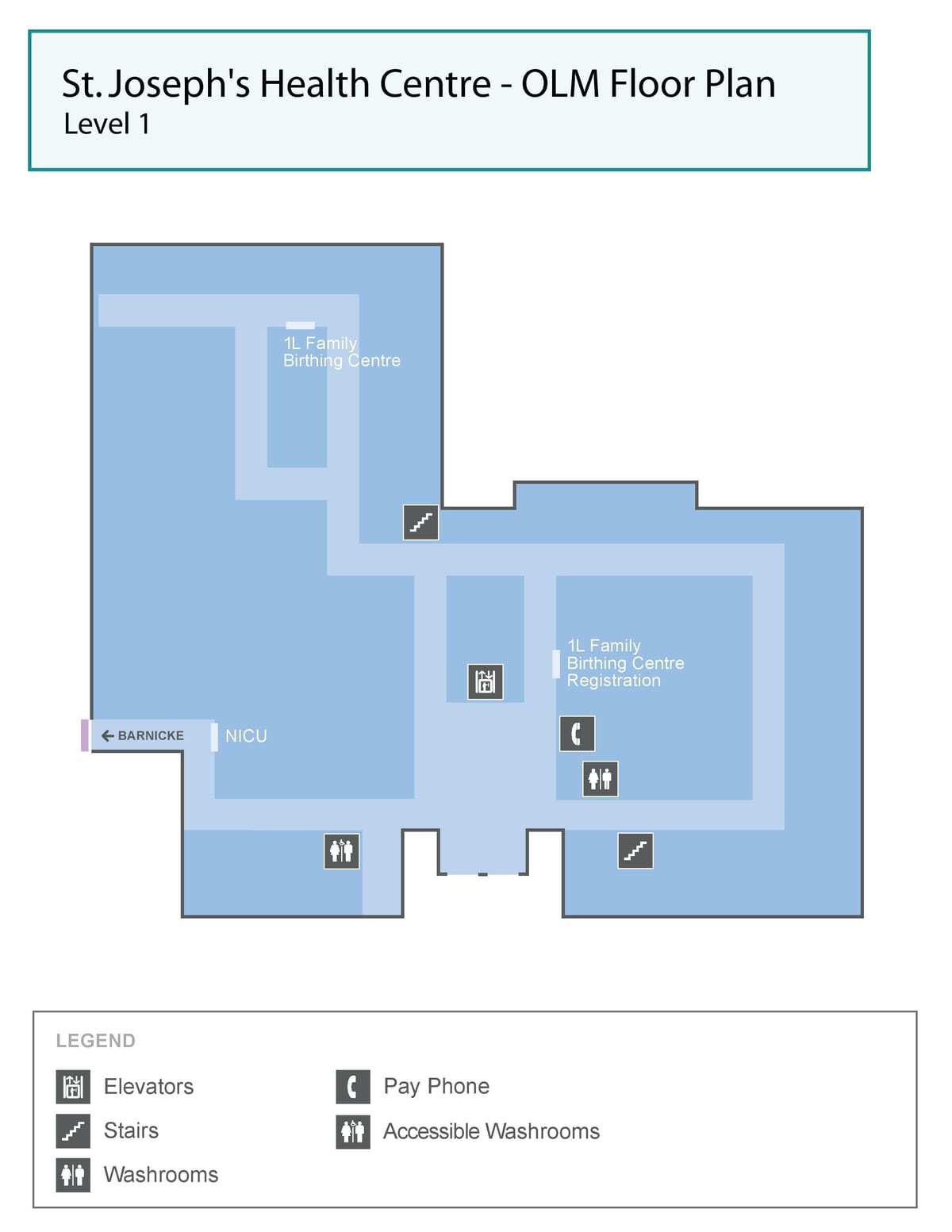 Mapa St. Joseph ' s Health centre Toronto OLM úroveň 1