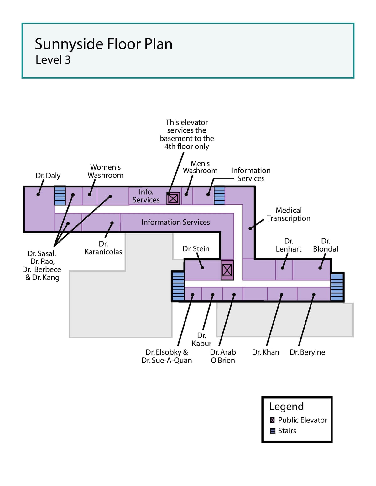 Mapa St. Joseph ' s Health centre Toronto Sunnyside level 3
