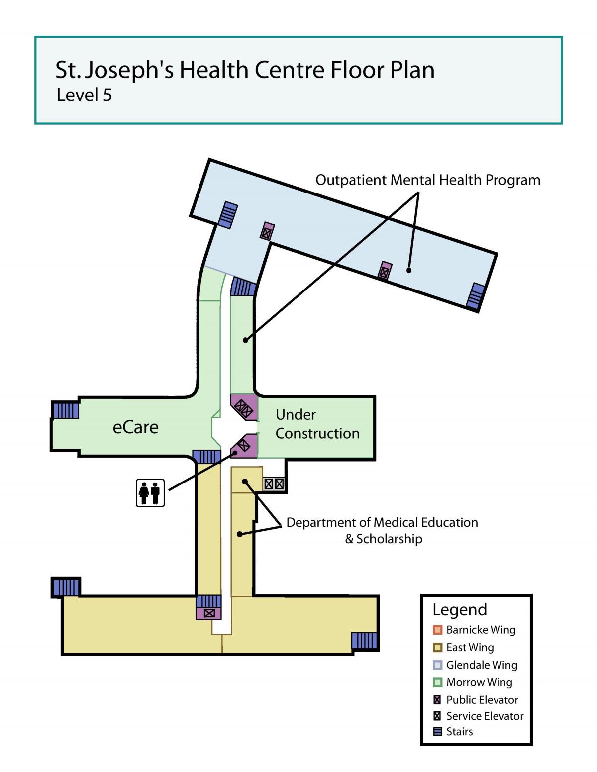 Mapa St. Joseph ' s Health centre Toronto úrovni 5