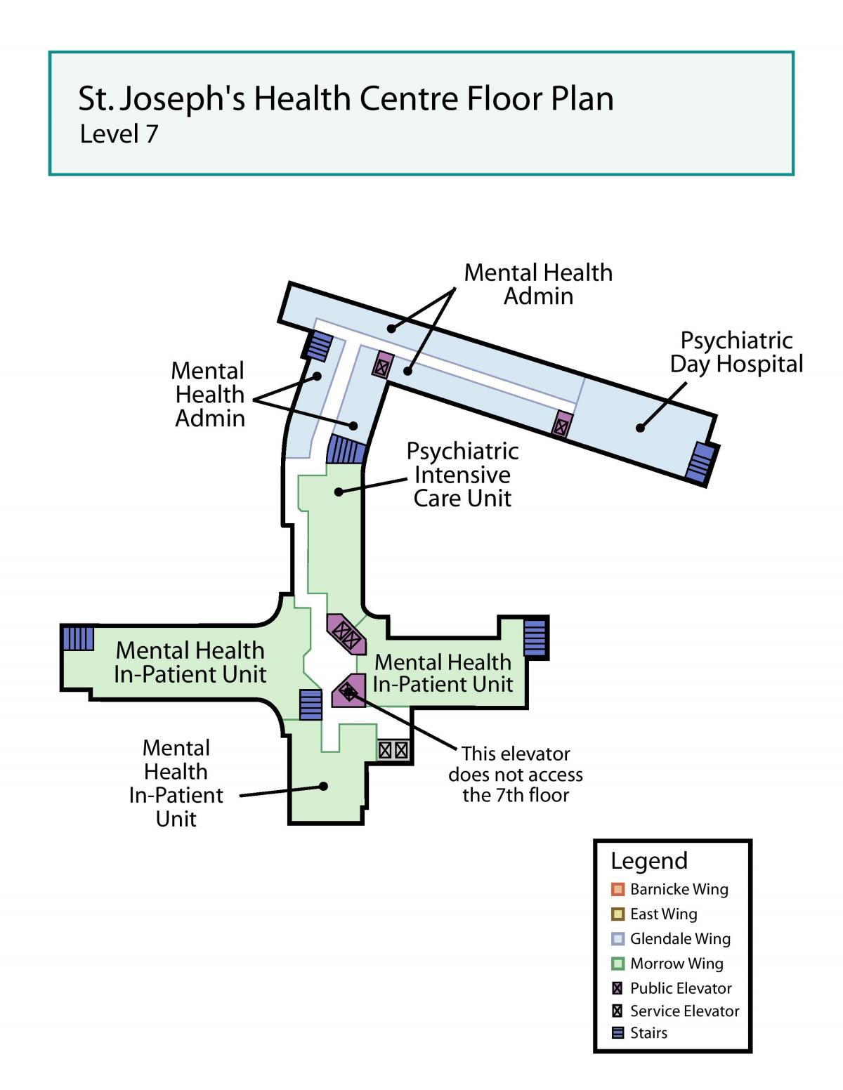 Mapa St. Joseph ' s Health centre Toronto úrovni 7