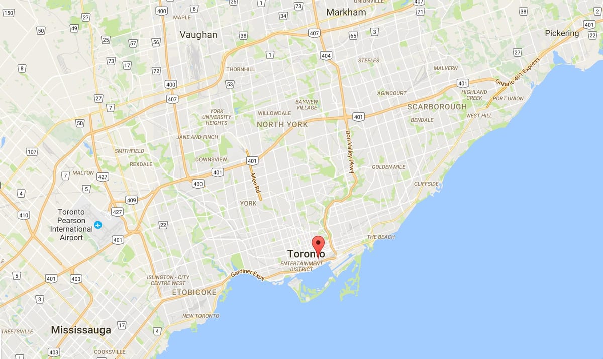 Mapa St. Lawrence district Toronto