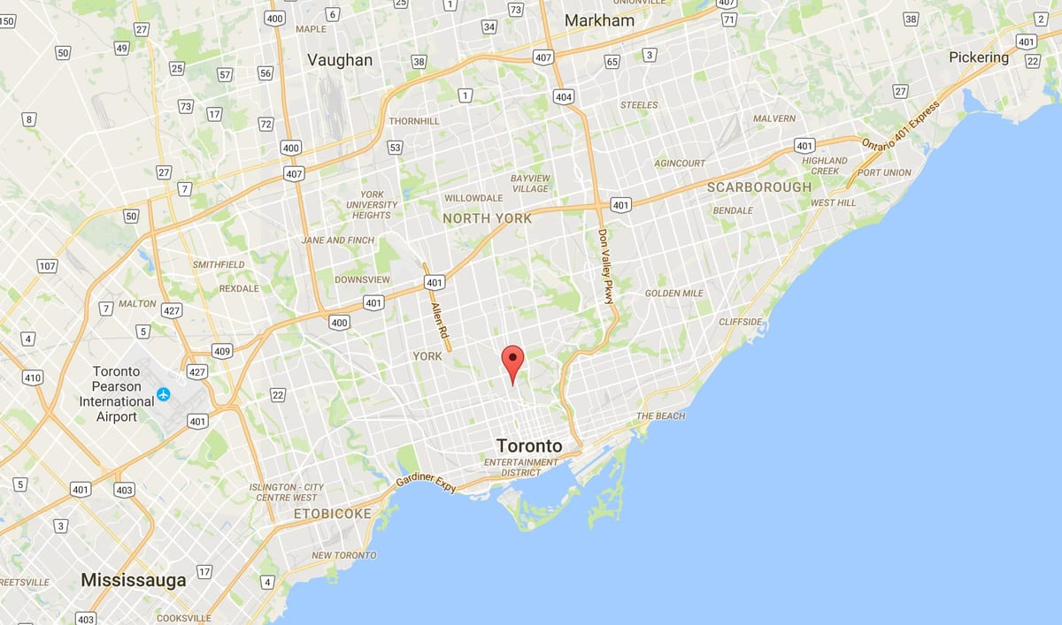 Mapa Summerhill district Toronto