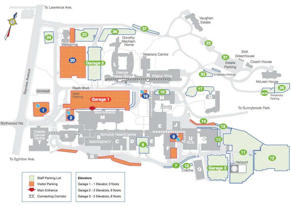 Mapa Sunnybrook Hospital