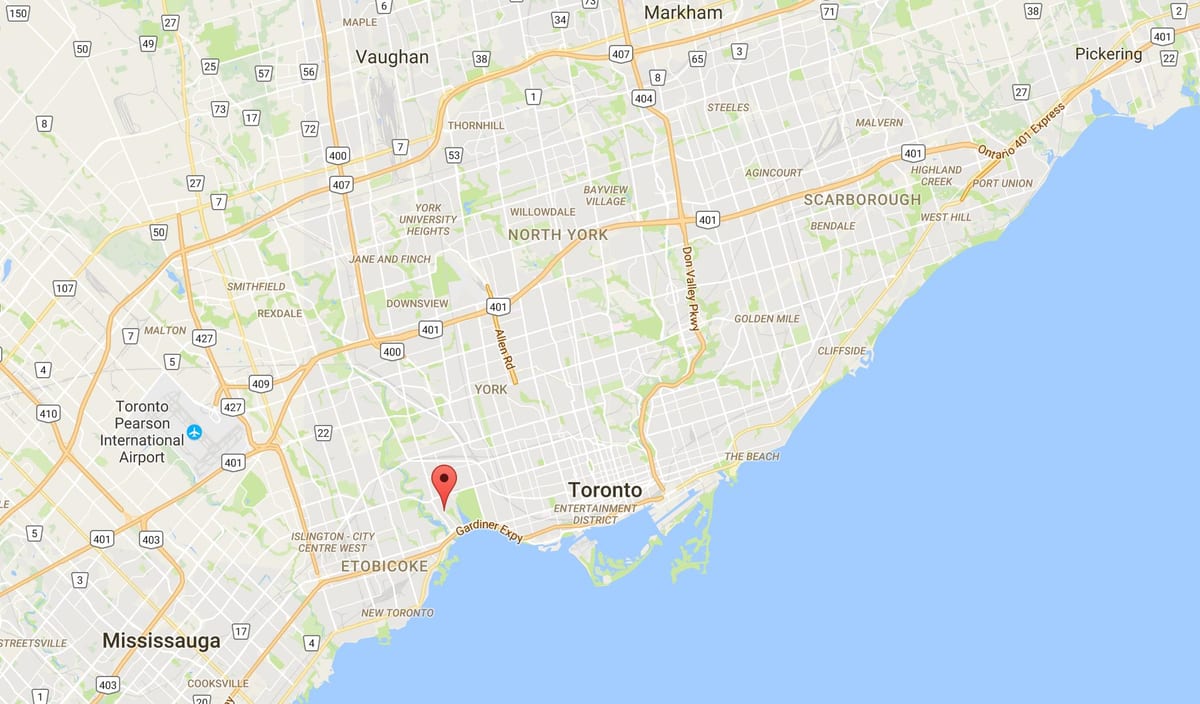 Mapa Swansea district Toronto