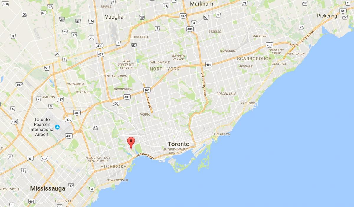 Mapa Swansea district Toronto