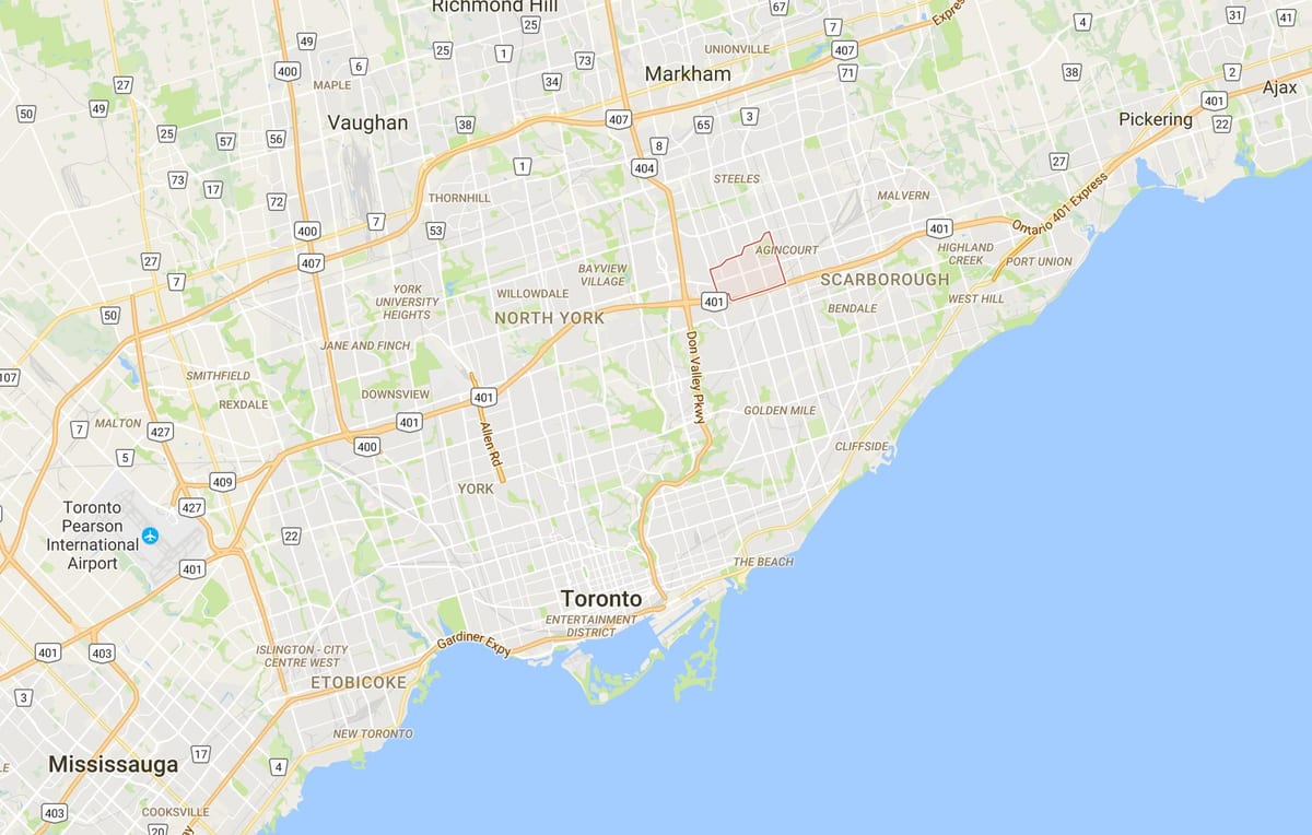 Mapa Tam O ' shanter – Sullivandistrict Toronto