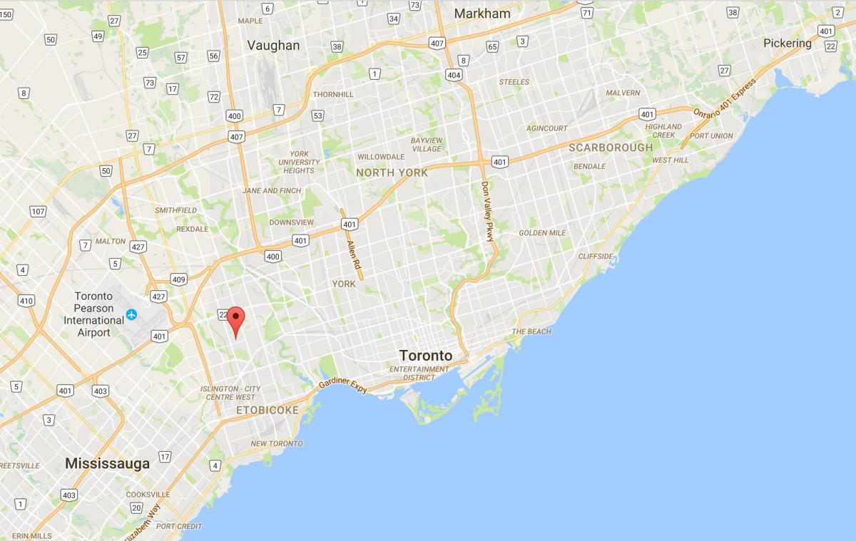 Mapa Thorncrest Village Toronto